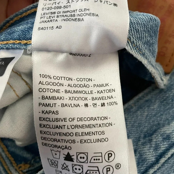 Levi's Straight Distressed Ripped Denim Jeans Light  Blue Size 26 - Picture 5 of 5